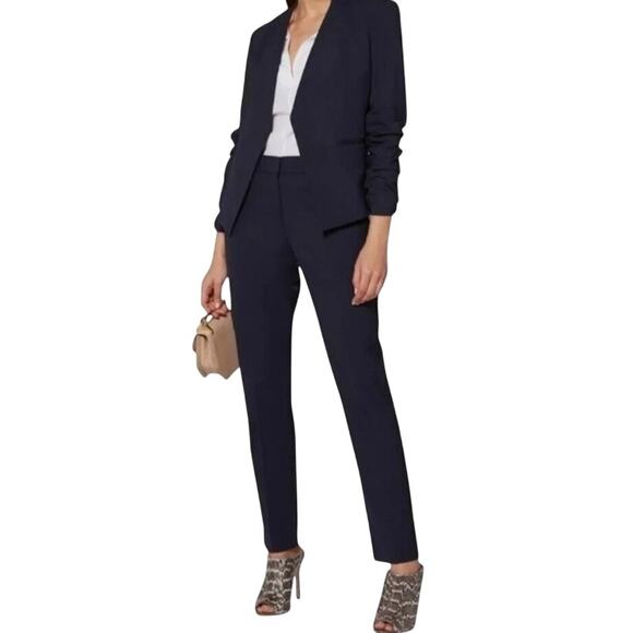 Theory Testra Mid-Rise Full Length Straight Leg Women's Pants Trousers Black, 10 - Picture 8 of 9